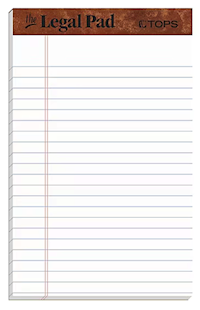 NOTEPADS, NARROW RULED, LEGAL, WHITE, 50 SHEETS/PAD, 12 PADS/CT MAIN